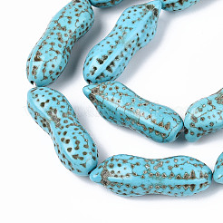 Синтетических нитей бирюзовые бусы G-N352-16B
