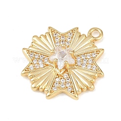Латунные микропаве прозрачные подвески с фианитом KK-G545-03G
