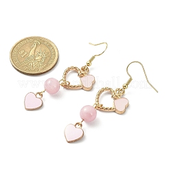 Серьги с подвесками из окрашенного натурального нефрита машан EJEW-JE05342-02