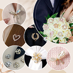 10 шт. 10 стиля броши из сплава со стразами JEWB-PH0001-39