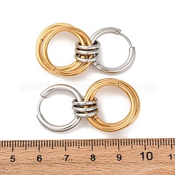 Двухцветные серьги-кольца из нержавеющей стали 304&nbsp;LS-EJEW-A136-01D-GP