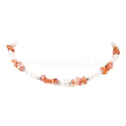 Комплекты браслетов и ожерелий из бусин из натурального агата SJEW-JS01357-03