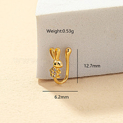 Кролик латунь микропаве прозрачный кубический цирконий клипсы на нос кольца для женщин FS-WG7BC8B-01