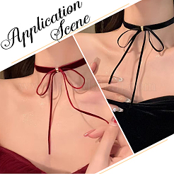 2 шт. 2-х цветные бархатные колье-чокеры с бантом для женщин NJEW-CY0001-01