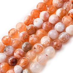 Граненые бусины из натурального огненного агата с треском&nbsp;G-F447-6mm-B03