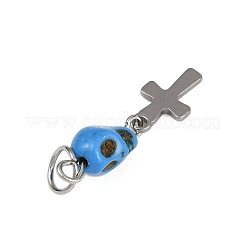 Подвески в виде черепа из синтетической бирюзы PALLOY-JF04214-02