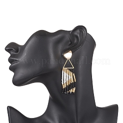 Прямоугольные серьги-гвоздики из латуни&nbsp;EJEW-MZ00512