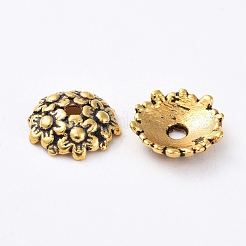 Крышки для бусин тибетского стиля TIBEB-LF1650Y-AG-FF