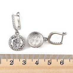 925 серьги-кольца из стерлингового серебра с микропаве из кубических цирконий EJEW-F371-01B-01