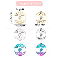 12 шт. подвески из нержавеющей стали 304 двух цветов&nbsp;STAS-DC0010-03