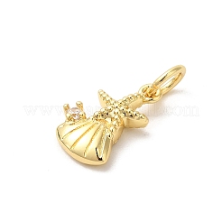 Подвески из латуни с покрытием из прозрачного кубического циркония KK-Z056-27G