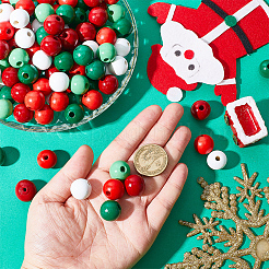 200 шт. 5-х цветные деревянные европейские бусины WOOD-PA0001-08