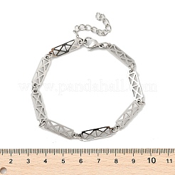 Браслеты из прямоугольных звеньев из нержавеющей стали 304 для мужчин и женщин BJEW-D042-31P