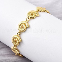Браслеты из латунных ракушек для женщин BJEW-D317-03G