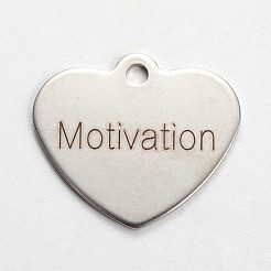 Не тускнеющие подвески в форме сердца из нержавеющей стали 201&nbsp;LS-STAS-L165-C20