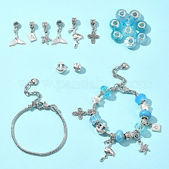 Наборы для изготовления браслетов в европейском стиле из сплава и латуни на тему океана своими руками&nbsp;DIY-FS0007-24