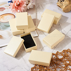 Прямоугольная картонная бумажная шкатулка для драгоценностей CON-TAC0015-01B