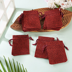 20 шт. прямоугольные мешочки из полиэстера с имитацией мешковины&nbsp;ABAG-TA0001-96C