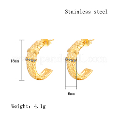 Серьги-гвоздики из нержавеющей стали 304 со стразами в форме арки GH0398-1