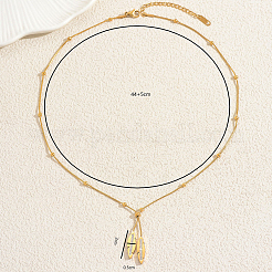 Женские лариаты из нержавеющей стали с микропаве из прозрачных кубических цирконий OM9409