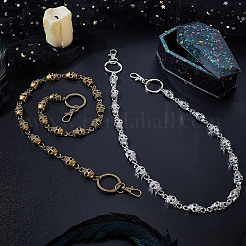 2 цвет тибетский стиль сплав череп соединительные подвески для джинсов брюки&nbsp;HJEW-GA00017