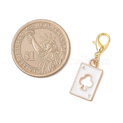 2 шт. подвеска в виде туза треф из сплава с эмалью&nbsp;HJEW-JM04275