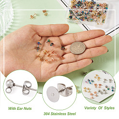 80 шт. 8 шт. фурнитура для сережек-гвоздиков из нержавеющей стали 304&nbsp;STAS-PJ0001-40