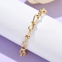 Браслеты на ногу из нержавеющей стали 304 с бантами для женщин AJEW-U025-02G