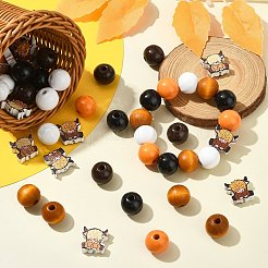 Крупный рогатый скот и круглые деревянные бусины&nbsp;WOOD-CJ0002-31