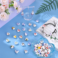 60шт фарфоровые бусины ручной работы&nbsp;PORC-SC0001-30A