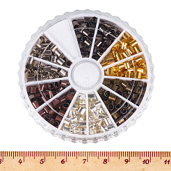 Колонка из латунной трубки обжимные бусины 6 цвет в 1 коробках для изготовления ювелирных изделий KK-PH0007-02-NR