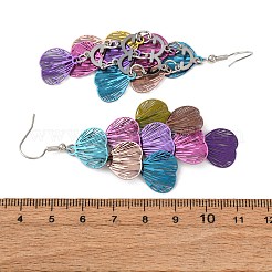 Серьги-подвески в форме сердца из нержавеющей стали 430 EJEW-A137-09P-02