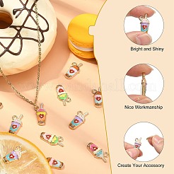 60шт 6 цвета сплава эмалевые подвески&nbsp;ENAM-CJ0003-14