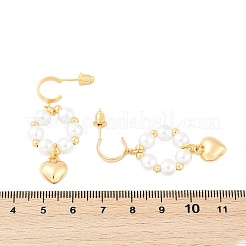 Серьги-гвоздики из латуни и АБС-пластика с жемчугом EJEW-U040-19G