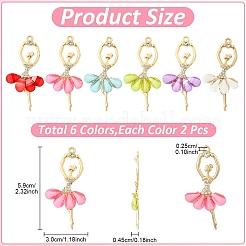 Наборы для самостоятельного изготовления подвесных сережек/ожерелья в виде девушки-балерины из сплава&nbsp;DIY-YW0012-23