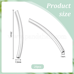 20 шт. 925 бусины-трубочки из стерлингового серебра STER-PH0001-80