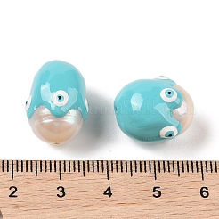 Эмалевые бусины из натурального пресноводного жемчуга&nbsp;PEAR-G014-05B