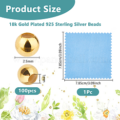 100 шт. круглые 925 серебряные бусины-разделители&nbsp;STER-DC0001-67