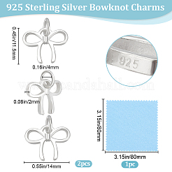 2 шт. 925 подвески-банта из стерлингового серебра STER-BBC0007-89