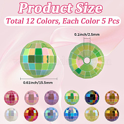 60cs 12 цвета УФ-покрытие радужные переливающиеся акриловые бусины PACR-PA0001-11