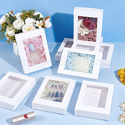 Прямоугольные бумажные коробки для печенья с прозрачным окном&nbsp;CON-WH0107-02C-02