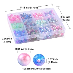 360шт 12 стиля радуги абс пластик имитация жемчуга OACR-YW0001-02