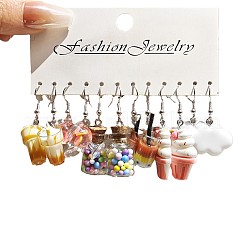 6 стиль милых миниатюрных сережек-подвесок в виде десертов из смолы и пластика&nbsp;FS-WGC6E73-01