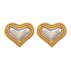 Двухцветные серьги-гвоздики из нержавеющей стали 304 EJEW-Z109-05GP-01