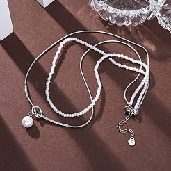 Двухслойные ожерелья из нержавеющей стали 304 NJEW-R026-28P