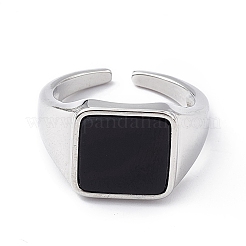 Кольцо-манжета квадратной формы из натурального генстоуна RJEW-C015-01P