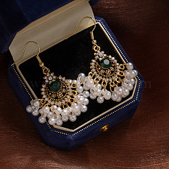 Серьги-люстры в виде цветка из сплава со стразами в богемном стиле FS-WG4647F-01