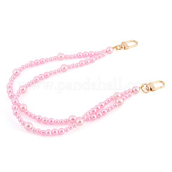 АБС-пластик имитация жемчуга круглые бусины двухслойные удлинительные цепочки для сумок HJEW-TAC0079