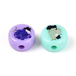 Непрозрачные печатные бусы акриловые OACR-T029-11M