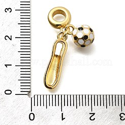 Латунные белые и черные эмалевые футбольные бутсы европейские подвески KK-Z093-11G